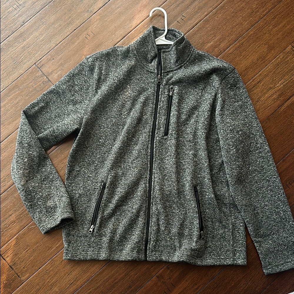 Men’s Sonoma Gray Zip Up Sweater with Textured Knit